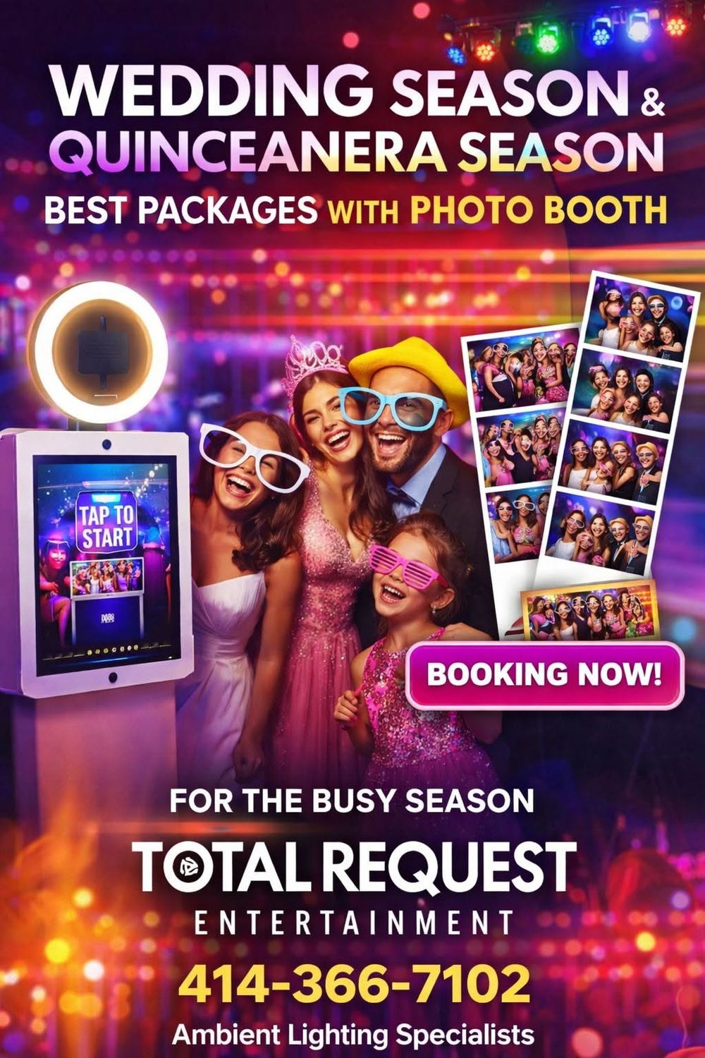 Wedding season photo booth packages flyer